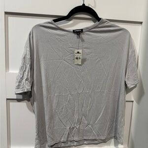 Express Women's Light Gray Short Sleeve Tee